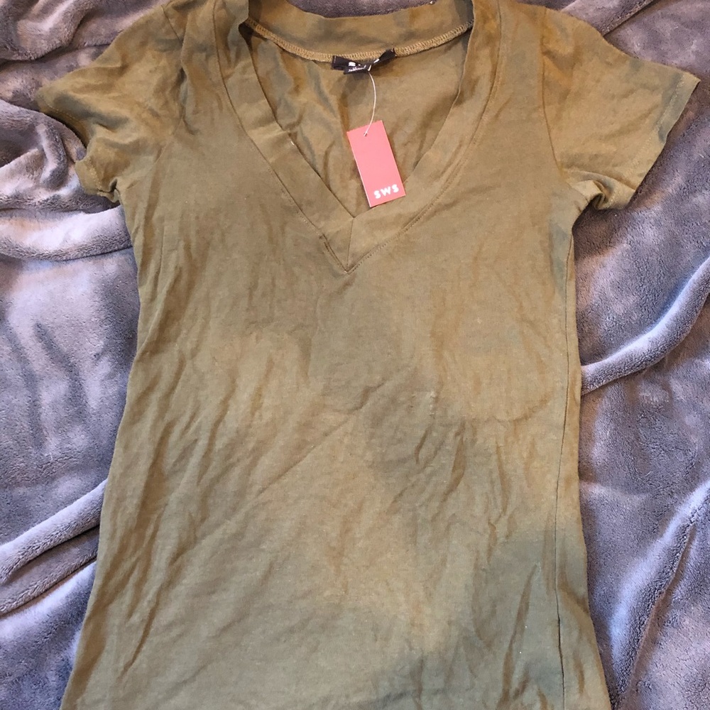 Olive Green V-Neck shirt